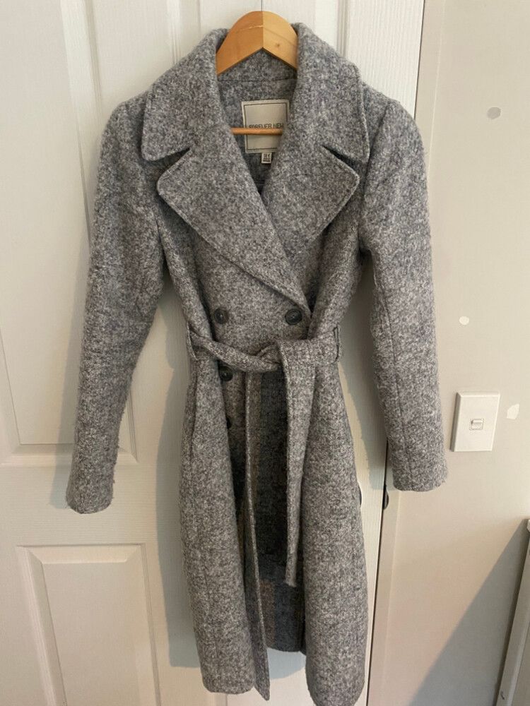 Forever New Grey Wool Blend Coat