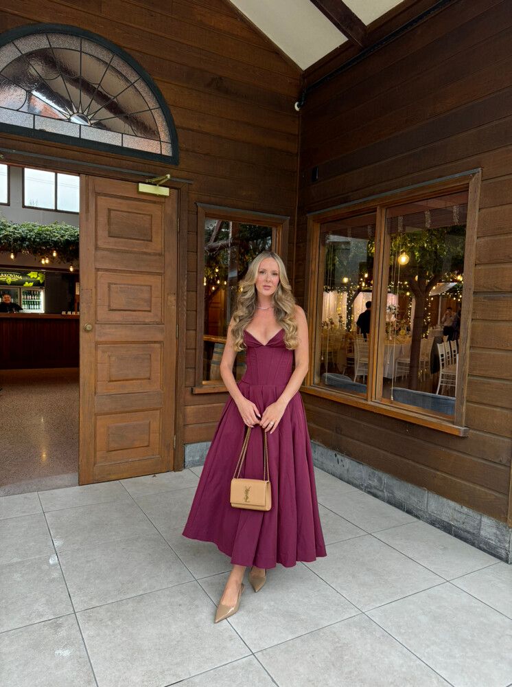 House of CB - House Of CB Lady Wine strapless Midi Dress on Designer  Wardrobe