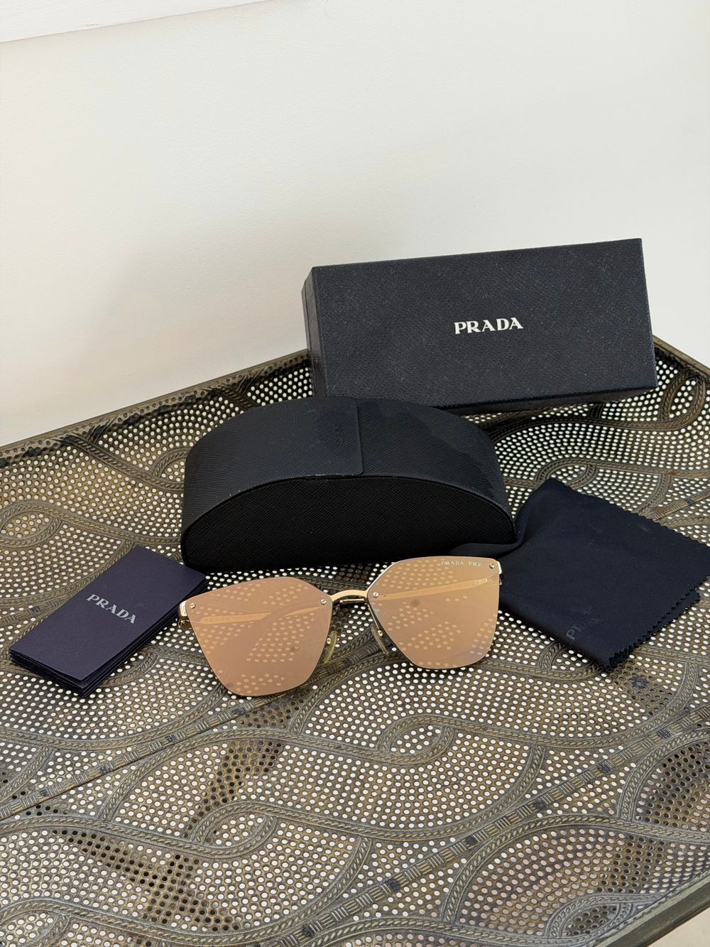 Prada Gold Polarised Sunglasses