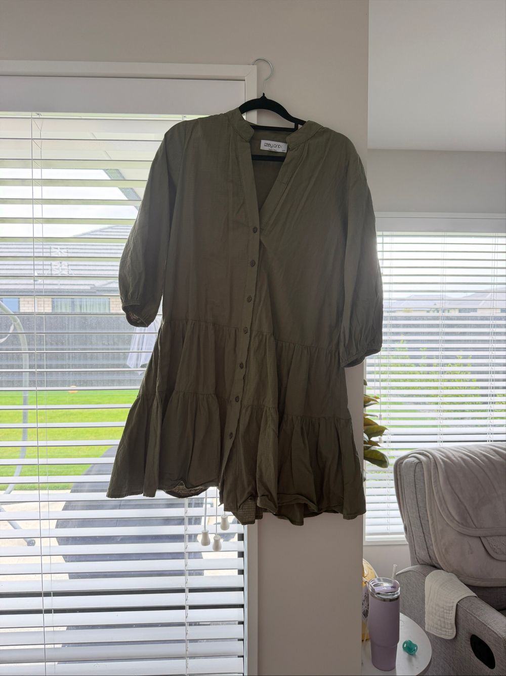 Green tiered dress