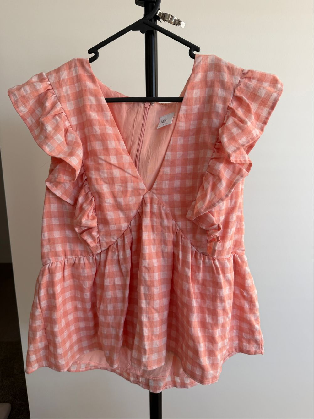 Gingham Ruffle Top