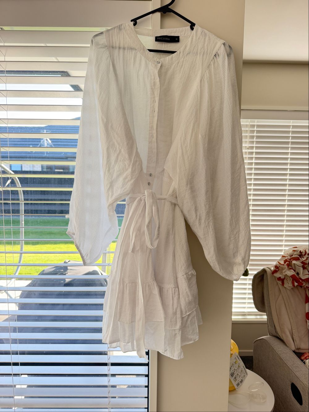 Deciuba White Textured Mini Dress