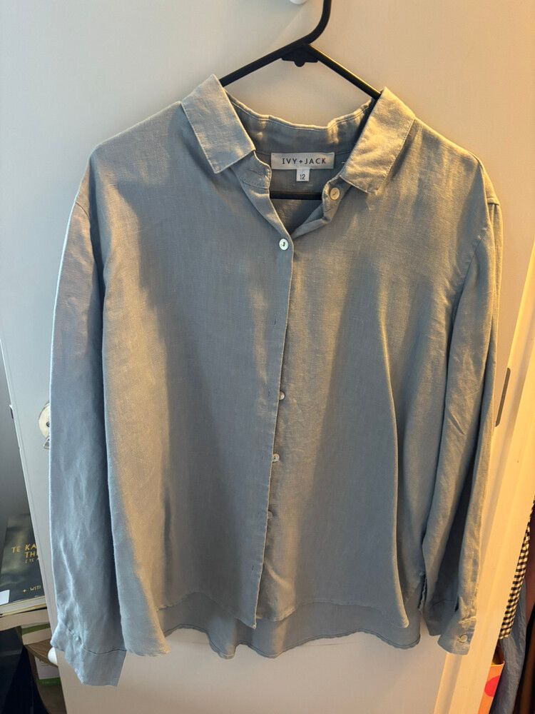 Ivy + Jack Blue Linen Shirt