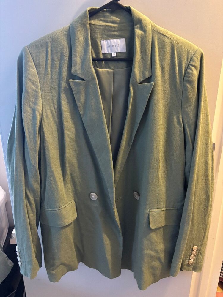 Whistle Green Linen Blend Blazer