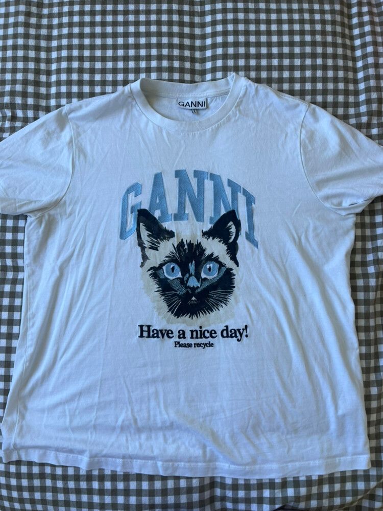 Ganni White Cat T-Shirt
