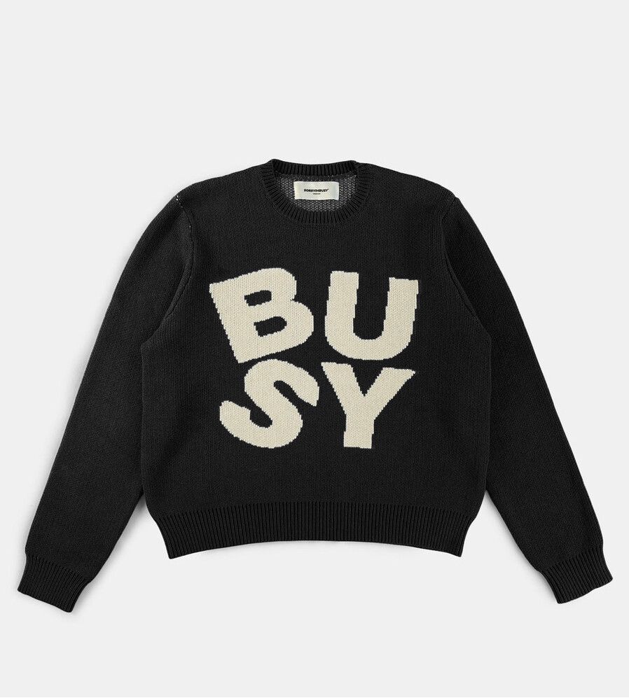 Sorry I'm Busy Black knit