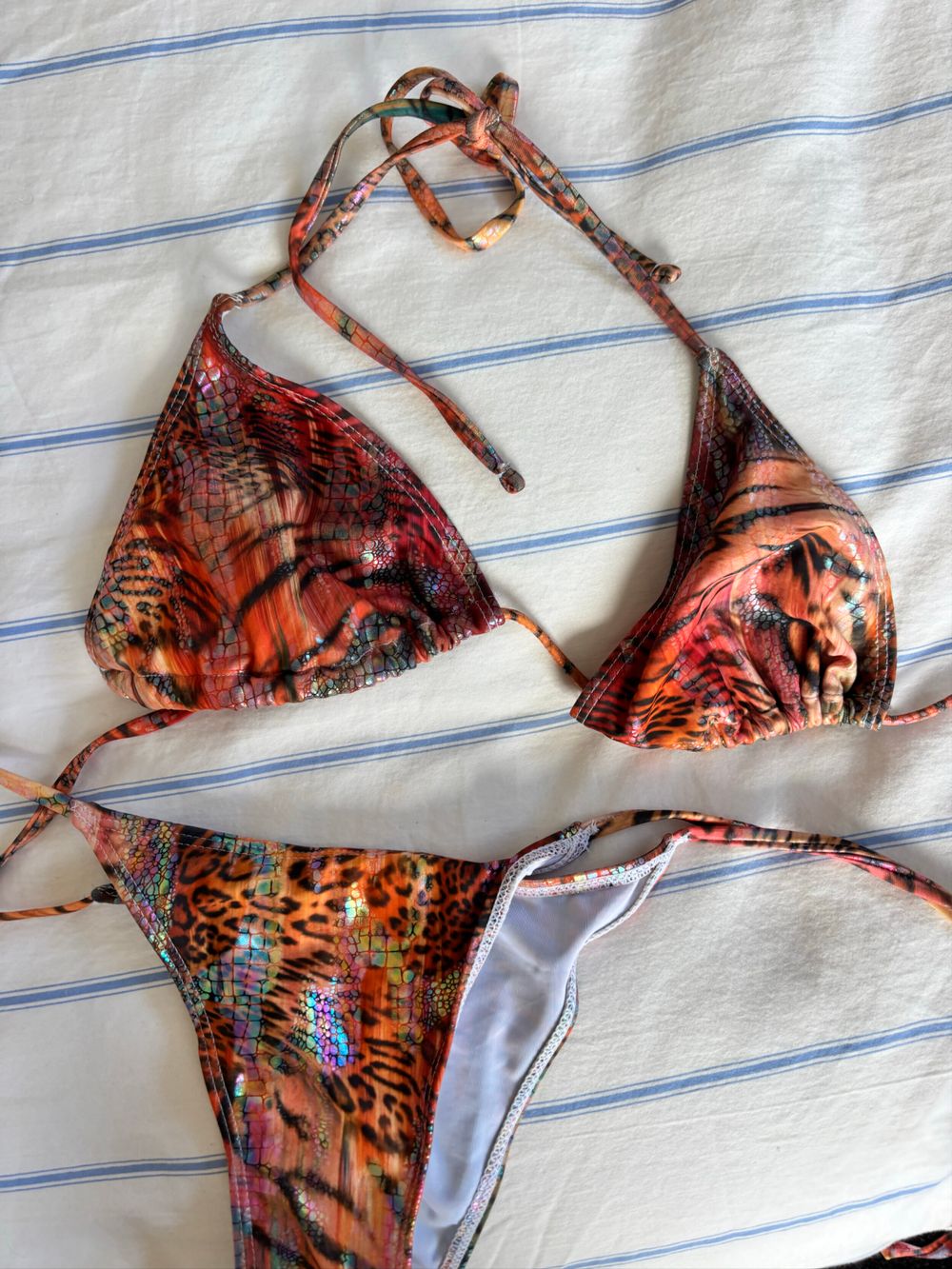 Multicolour Animal Print Bikini Set