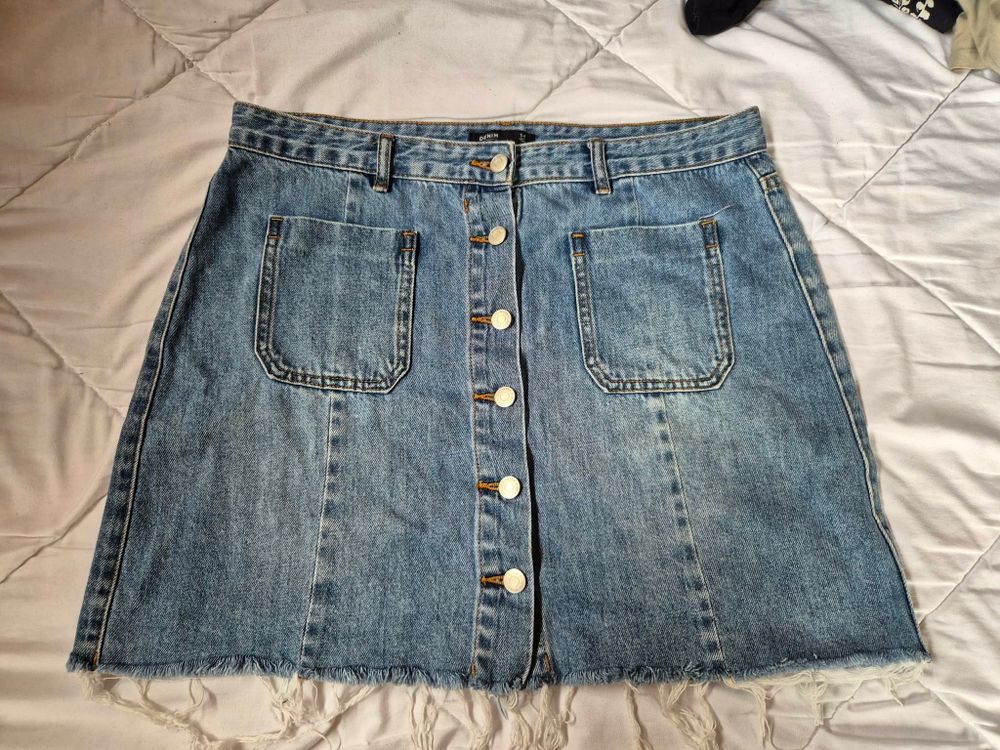 Glassons Blue Denim Mini Skirt