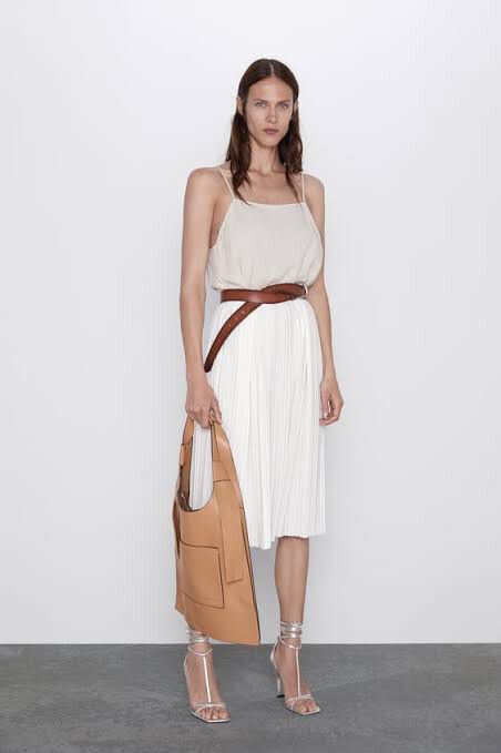 Zara - Unworn Pleated Midi Dress on Designer Wardrobe
