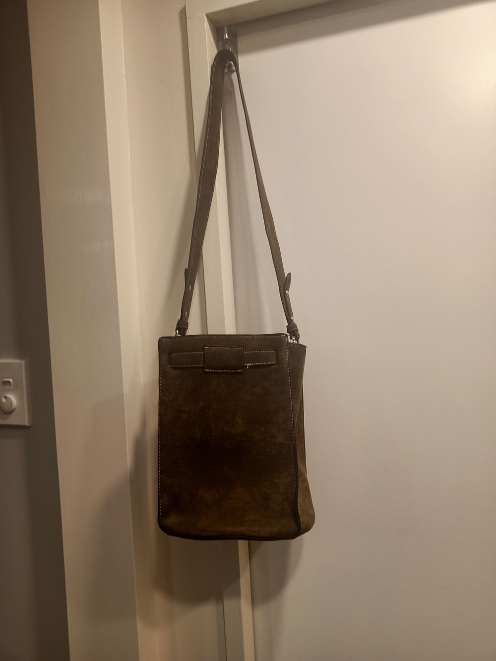 Seed Khaki Suede Bucket Bag