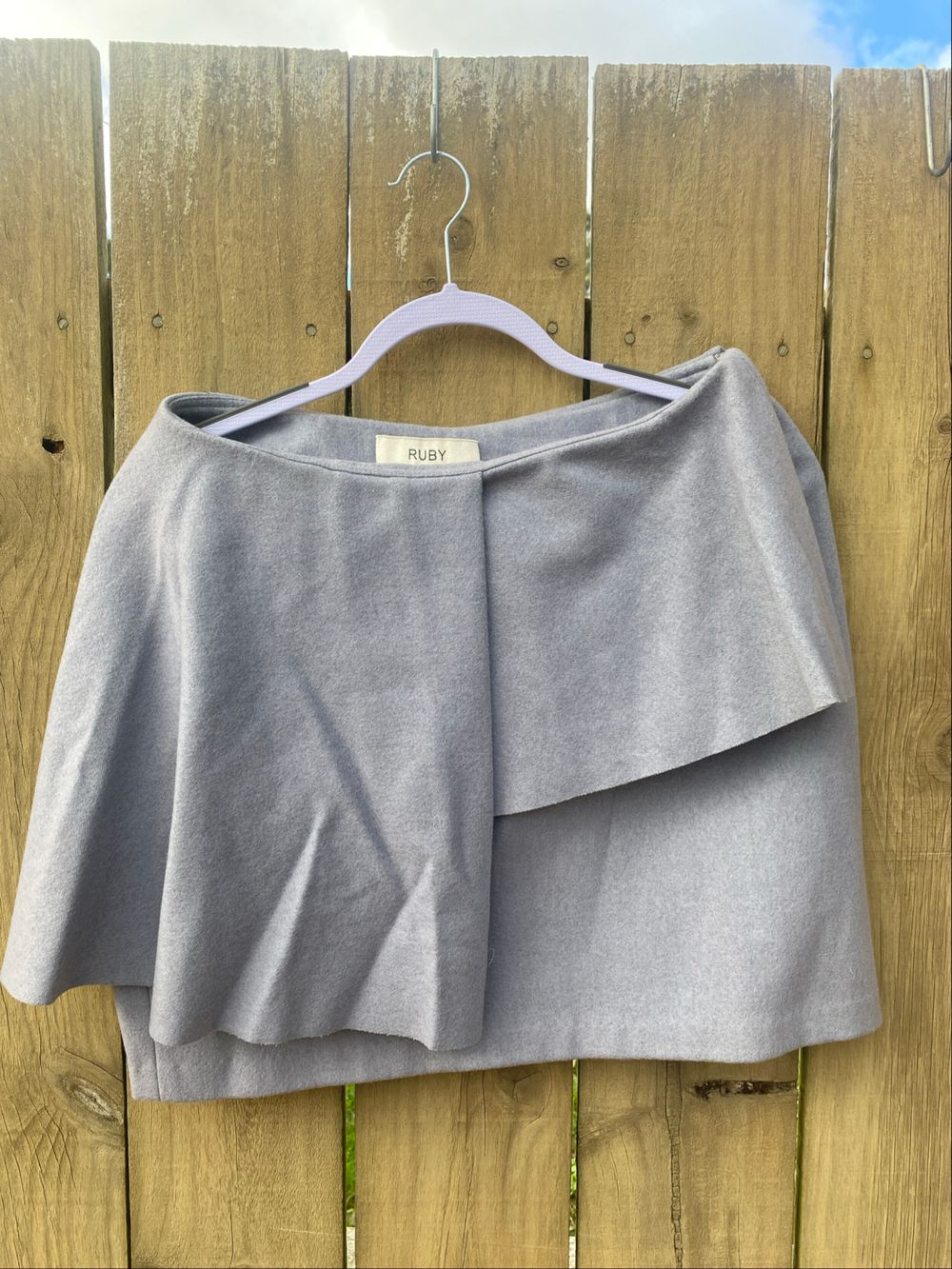 RUBY Grey Wool Blend Skirt