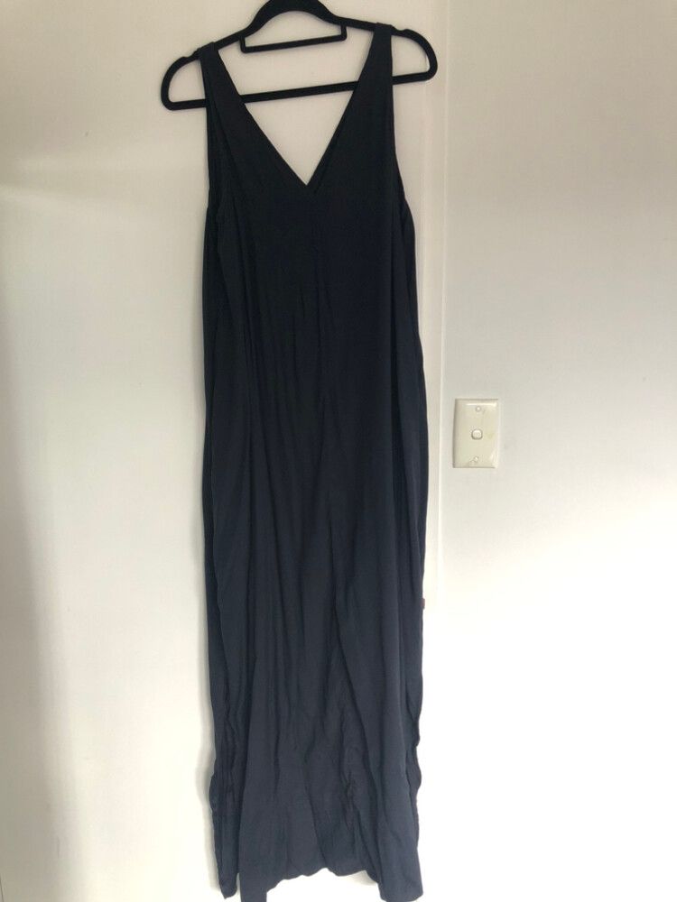 Legoe heritage navy silk Maxi Dress