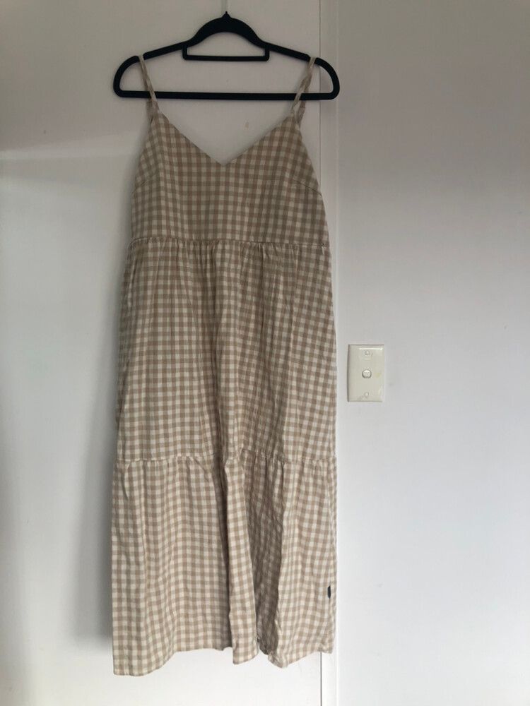 milkbar Gingham Checkered Midi Dress breastfeeding