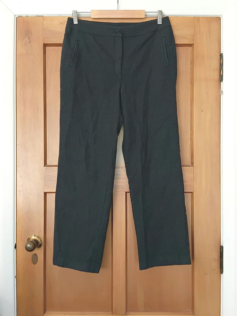 Grey straight Leg Wool Pants, NZ Made