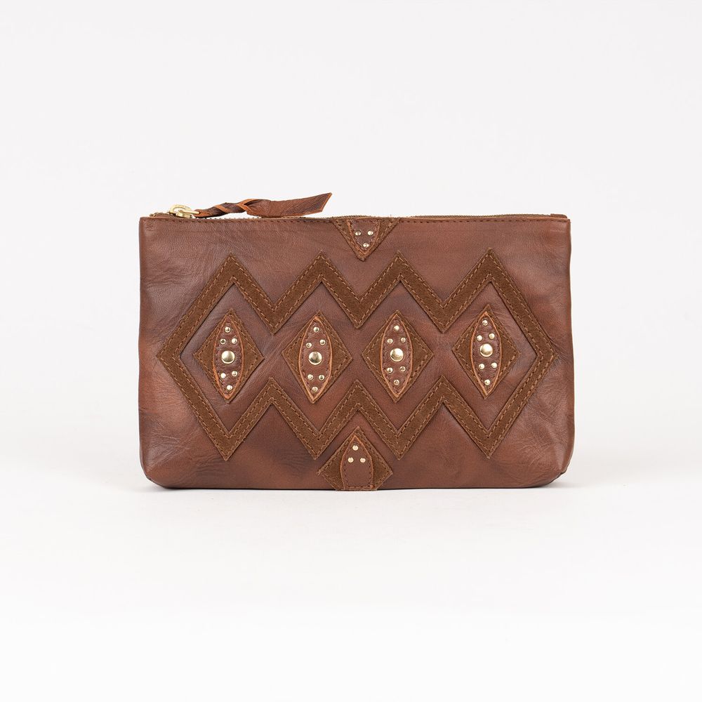 Brown Leather Clutch Bag