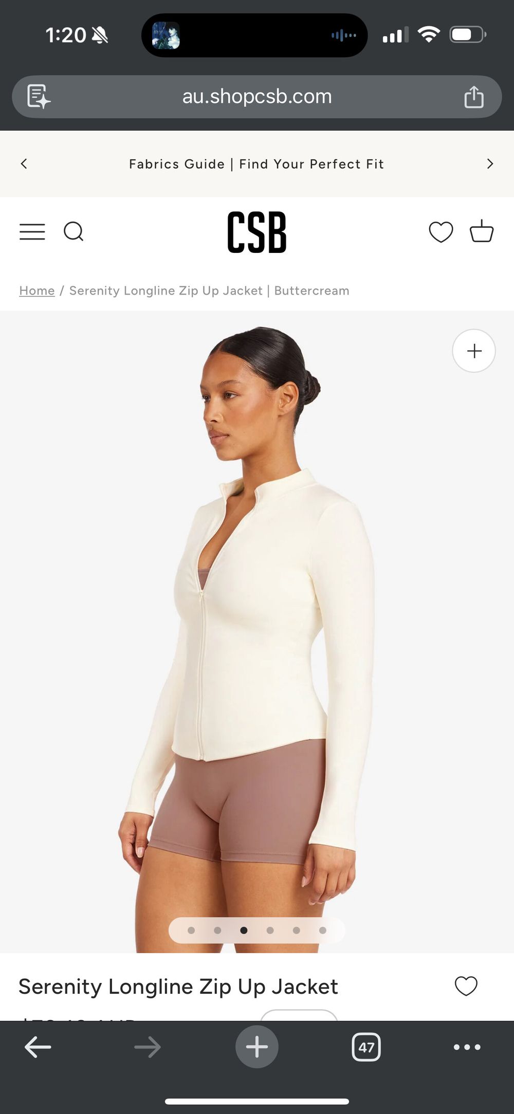 CSB White Serenity Longline Zip Up Jacket