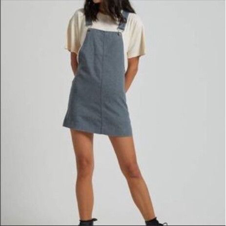 EUC AFENDS Mae Overall Blue Hemp Dress Size 8