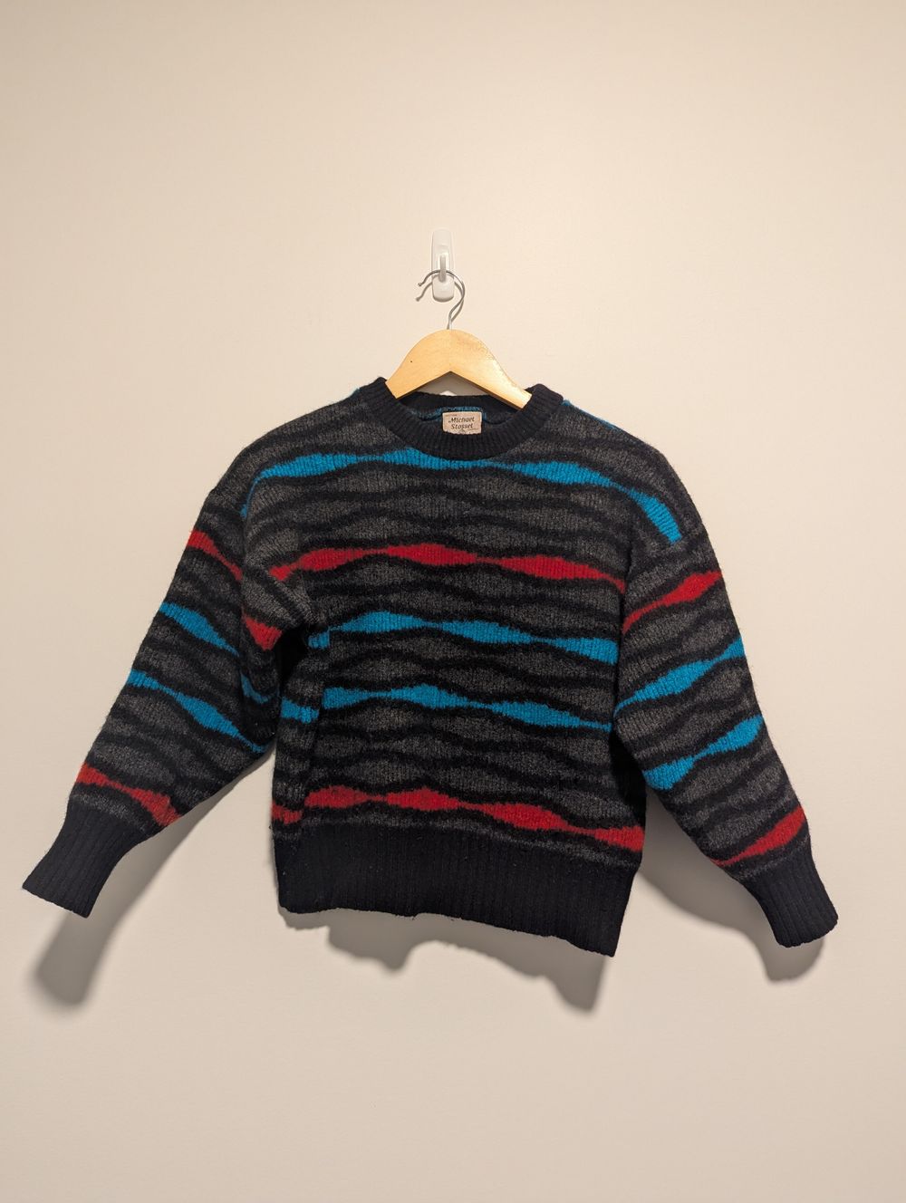 Vintage 100% Wool 3D Knit Jumper Sweater Size L Normcore Cozy Winter Warm Grandma Cottagecore Cozycore