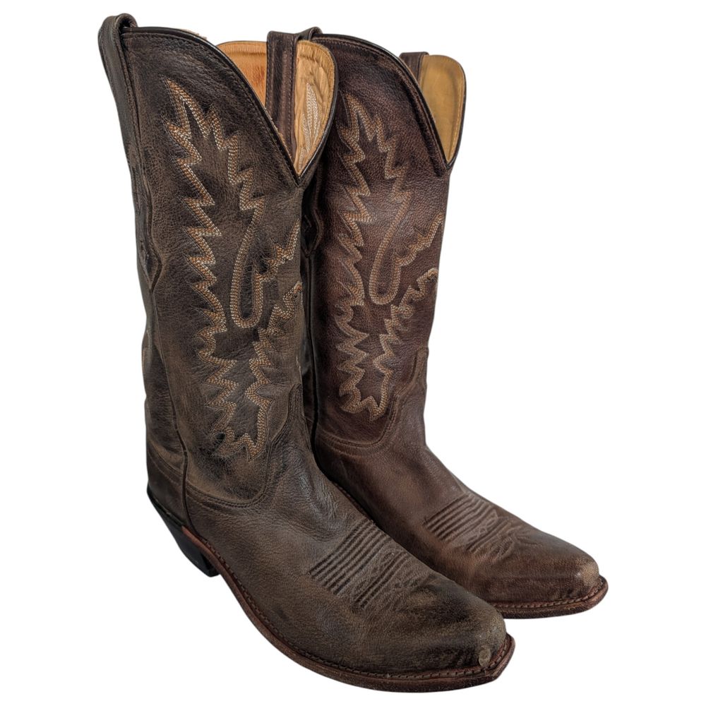 Vintage Old West brown leather boots western workwear normcore boho hippie grunge ranch horse festival