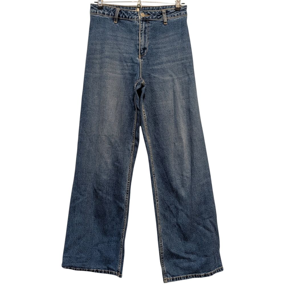 Wide leg jeans high rise baggy size 8 slouchy relaxed casual lagenlook minimalist timeless modern classic 70s retro Y2K boho bohemian hippie earthy artsy