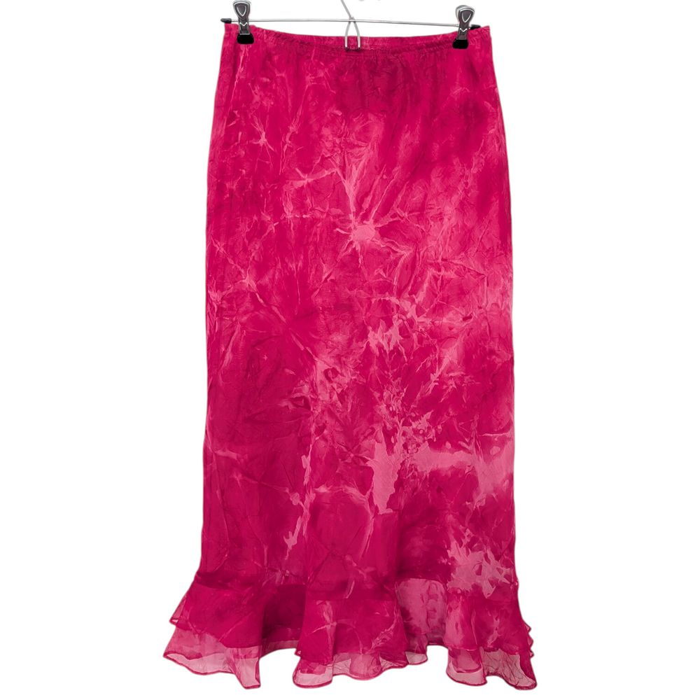 Y2K tie dye maxi skirt hot pink bright sheer summer spring whimsigoth witchy broomstick romantic flower power boho hippie earthy artsy Barbie Hawaii resort vacation tropical holiday colourful