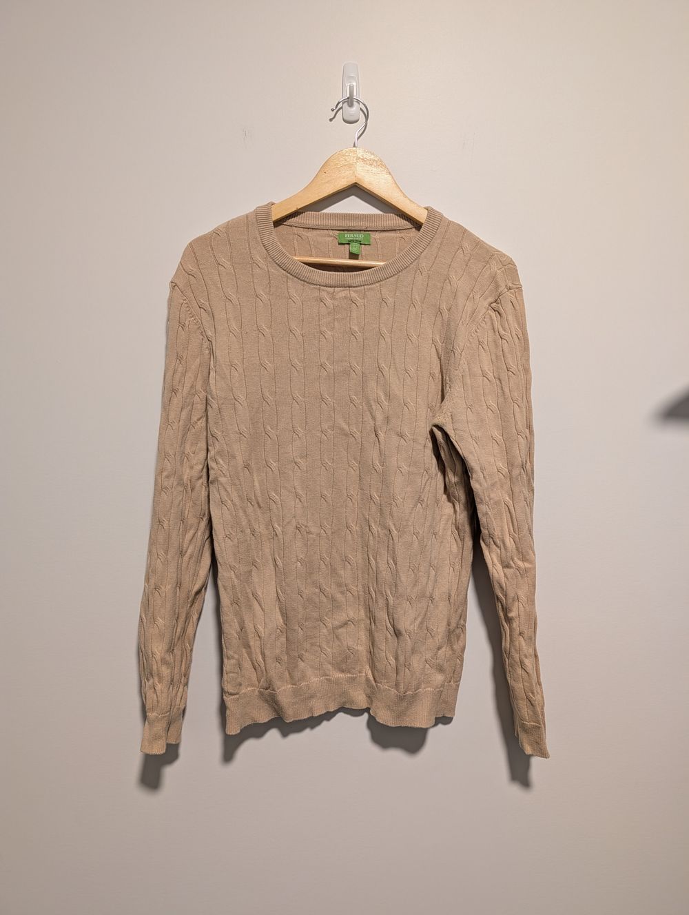 Cable Knit Jumper Beige Knit Jersey Sweater Preppy Academia Old Money Normcore Stealth Wealth Capsule Wardrobe Staple Minimalist Quiet Luxury