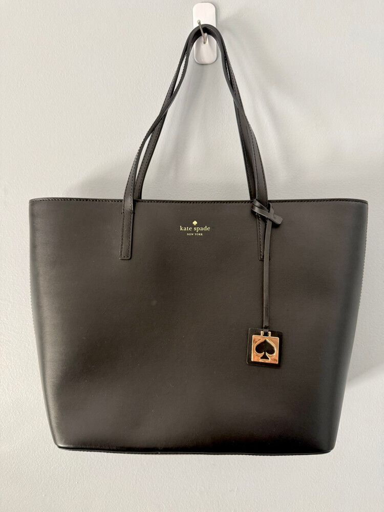 Kate Spade Black Leather Tote Bag