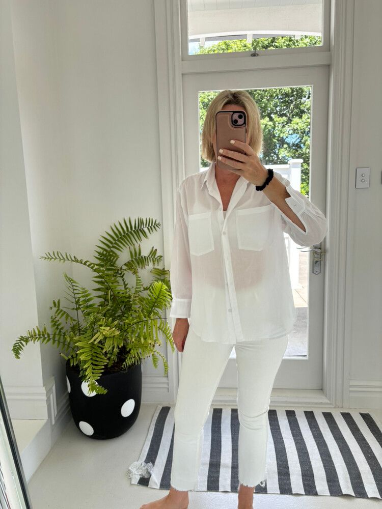 Caitlin Crisp White Cotton Shirt