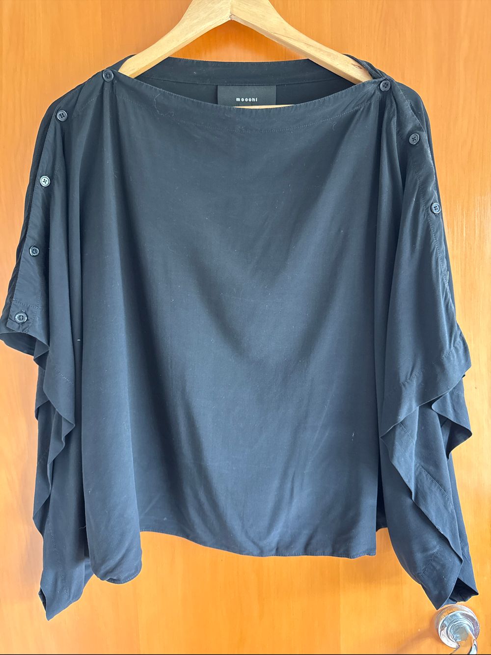 Moochi Black Button Up Top