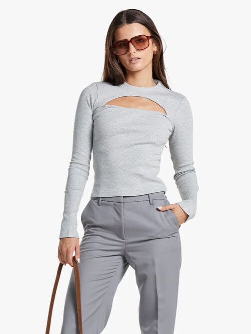 BNWT Cutout Grey long sleeve Top SUMMI SUMMI