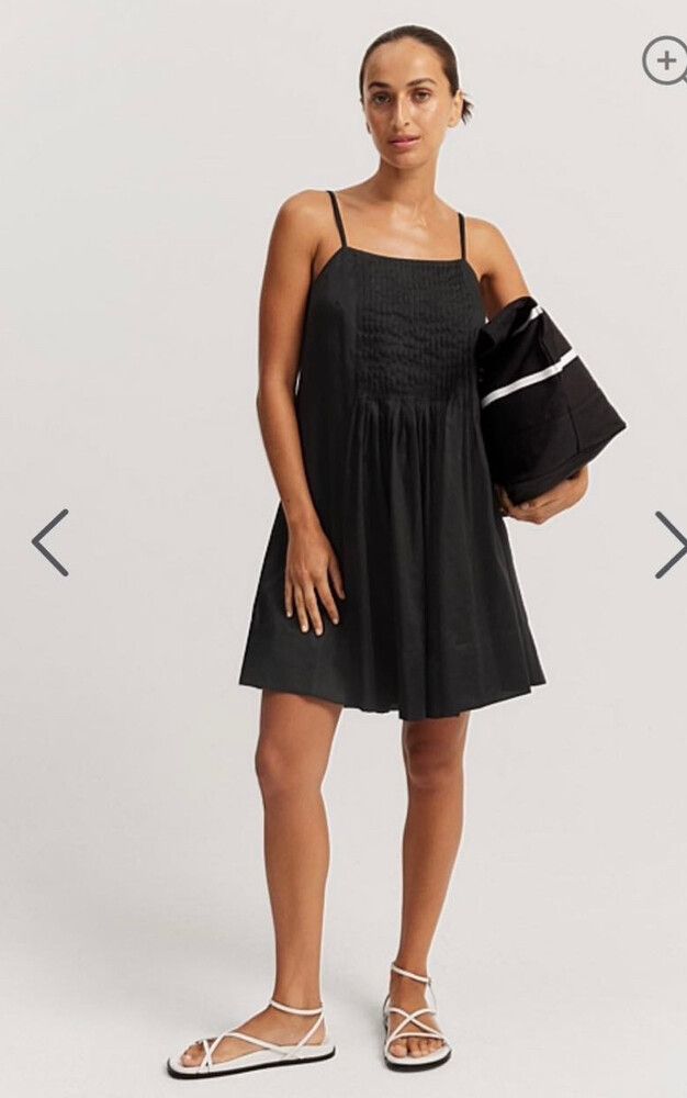 Country Road Black Tuck Detail Mini Dress