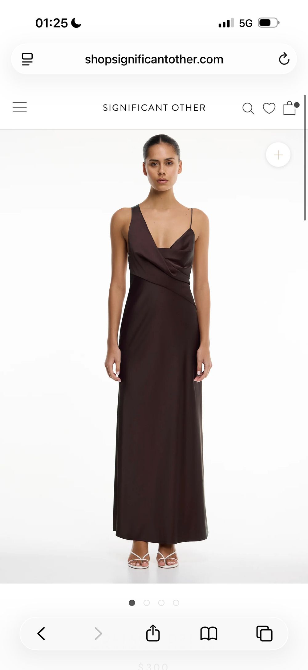 Significant Other Brown Satin Maxi Dress