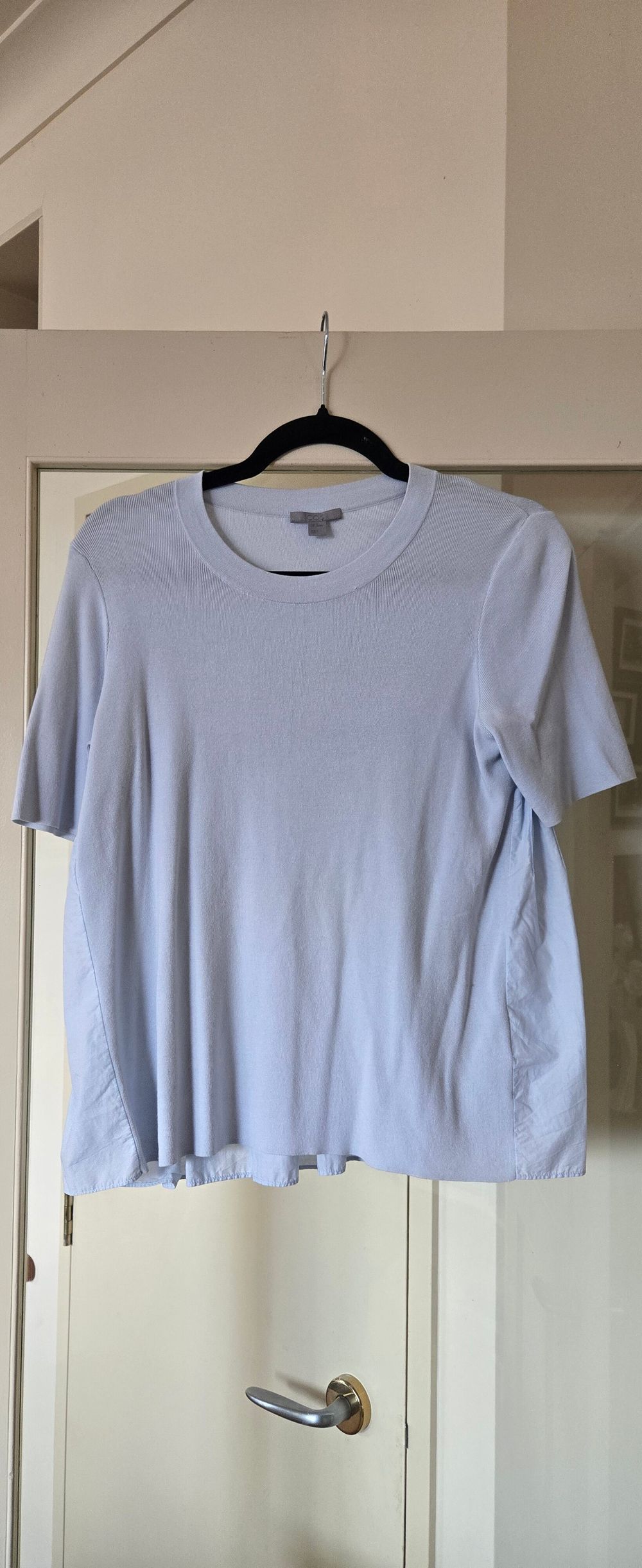 COS Light Blue Knit Top With Pleated Hem Sz EUR XS (8)