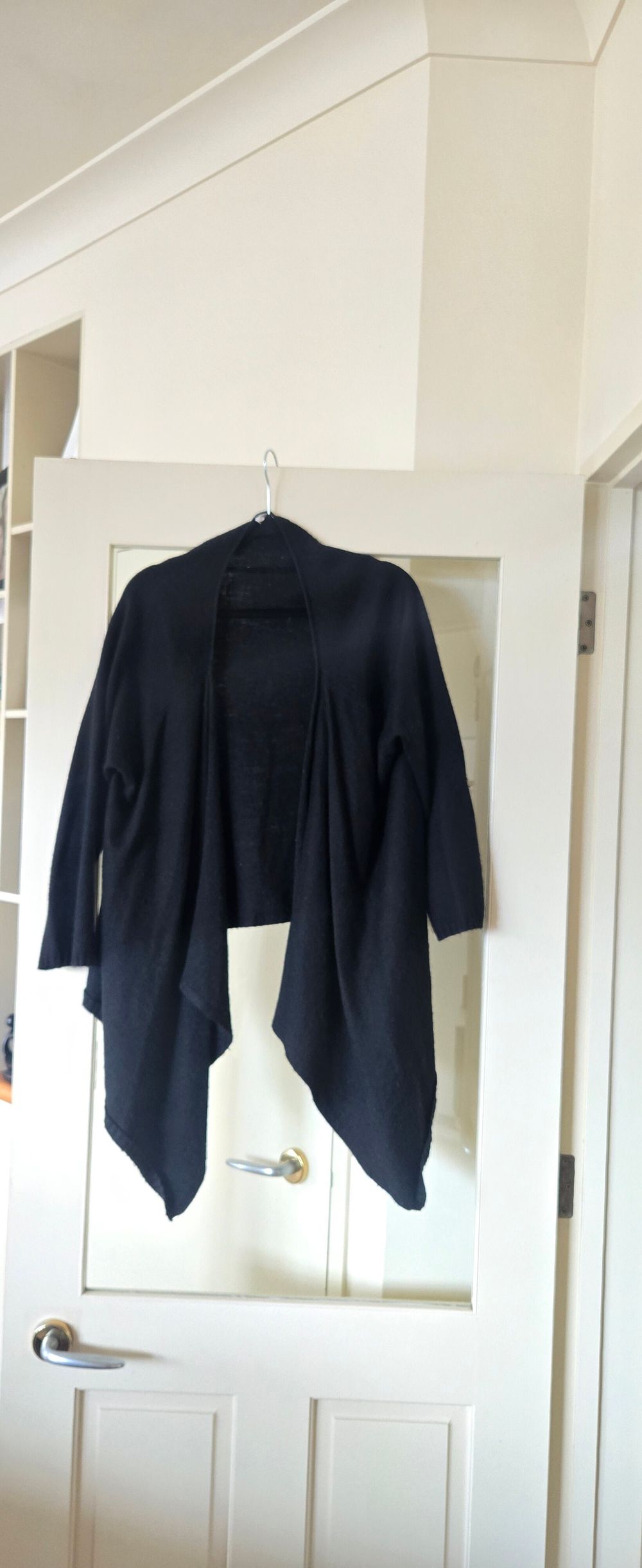 Black Italian Merino Blend Cardigan Sz L