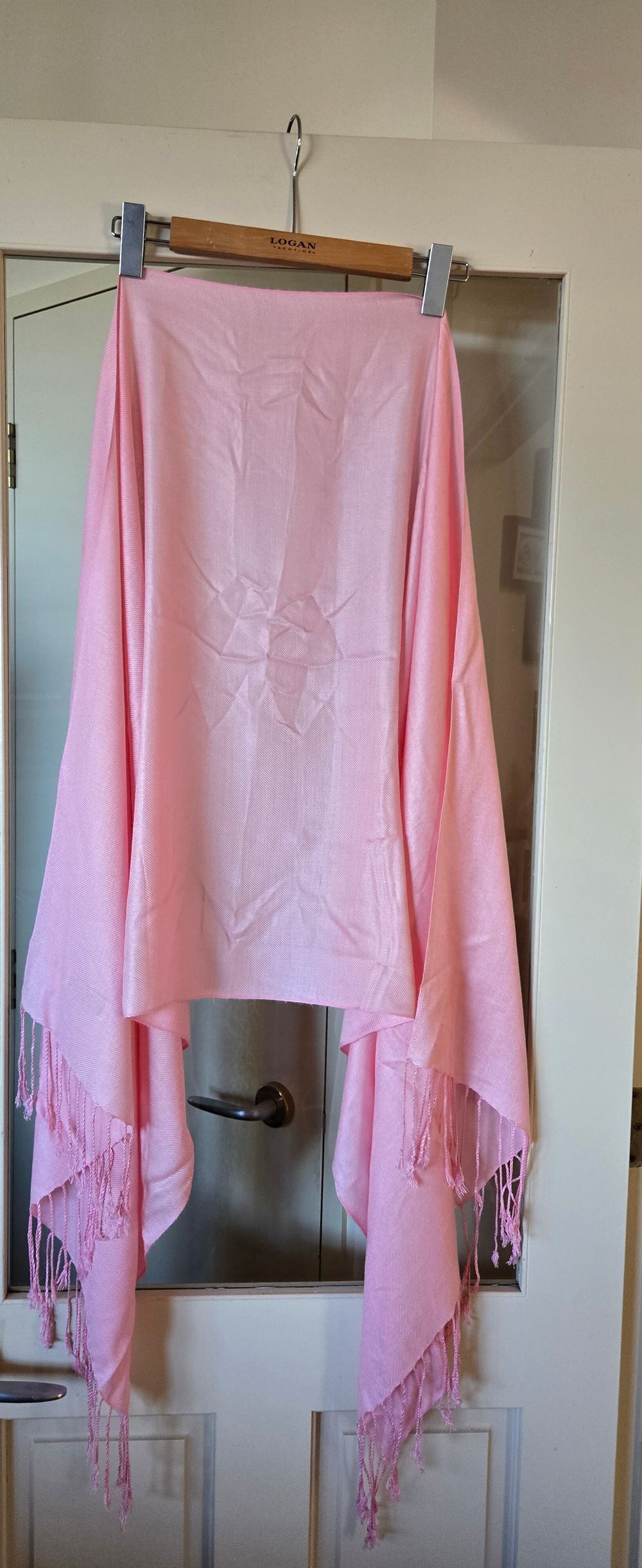 Pashmina Pink Fringed Scarf