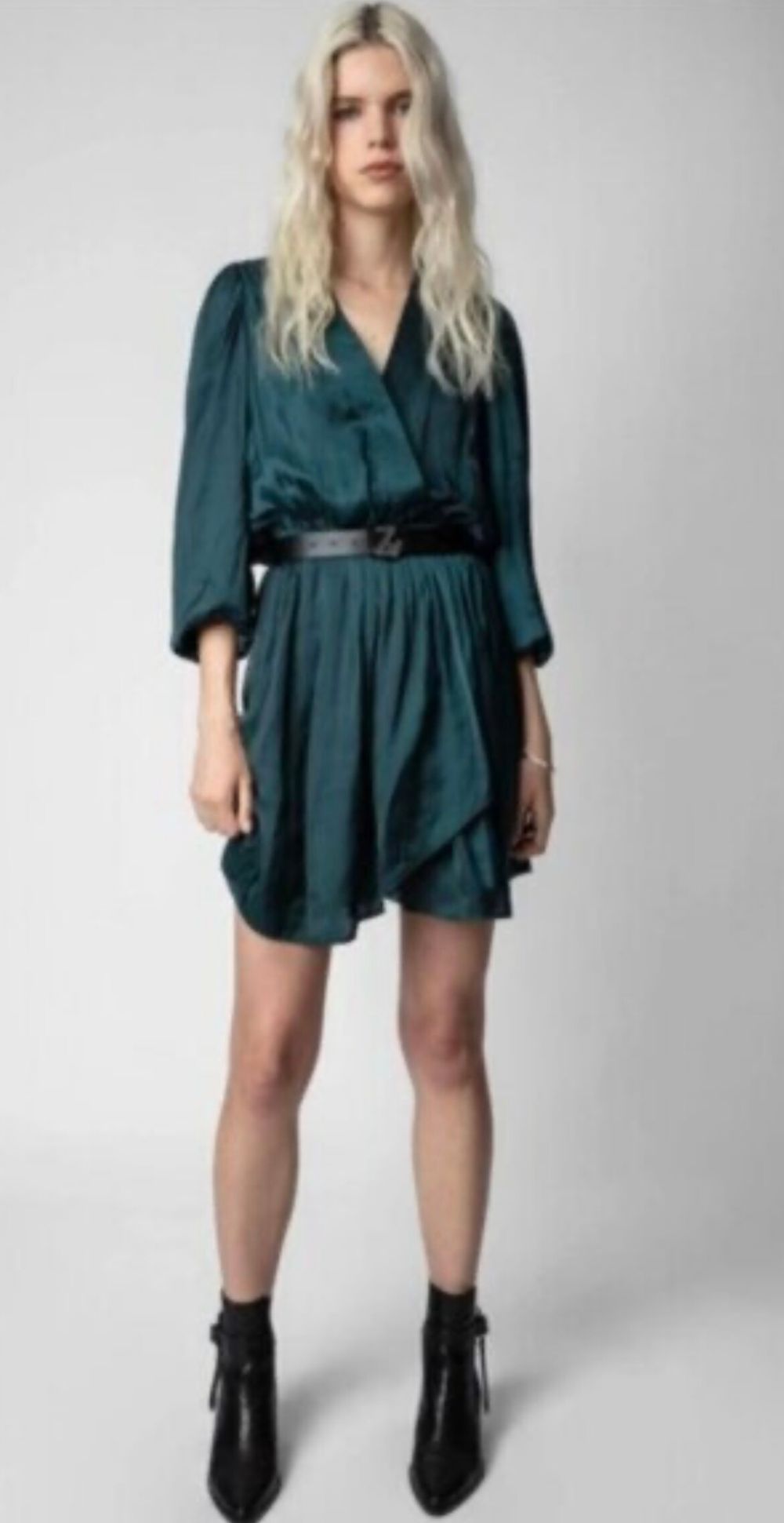 Zadig & Voltaire Satin Emerald Dress