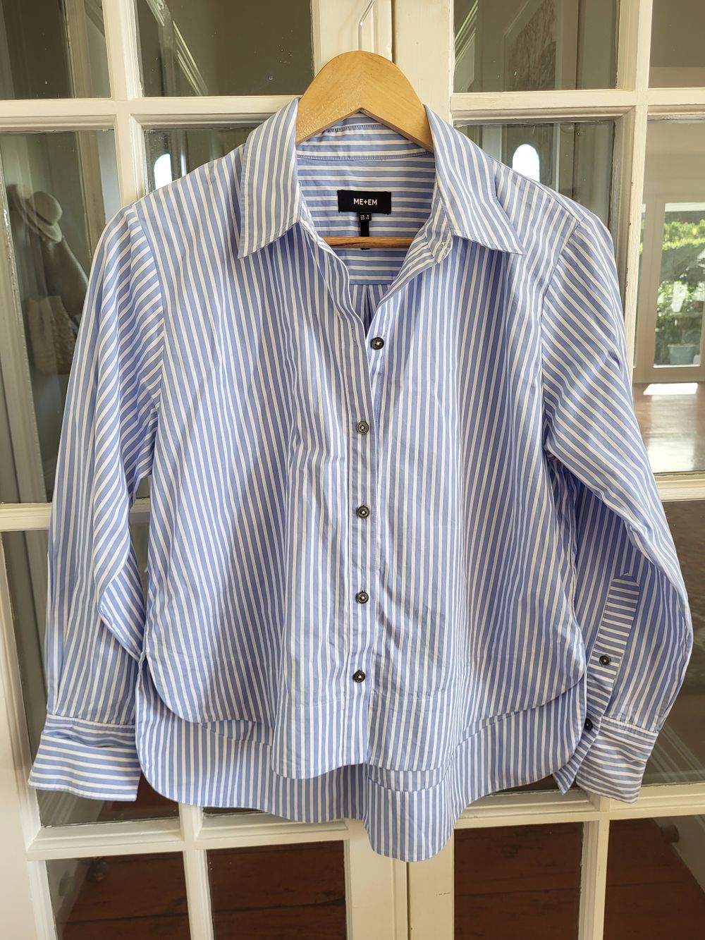 Me+Em Blue and White Cotton Striped Shirt (8)