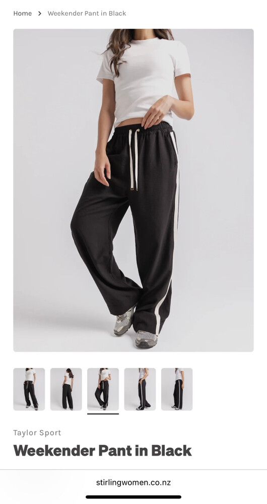 Taylor Sport Black Weekender Pants Size XS