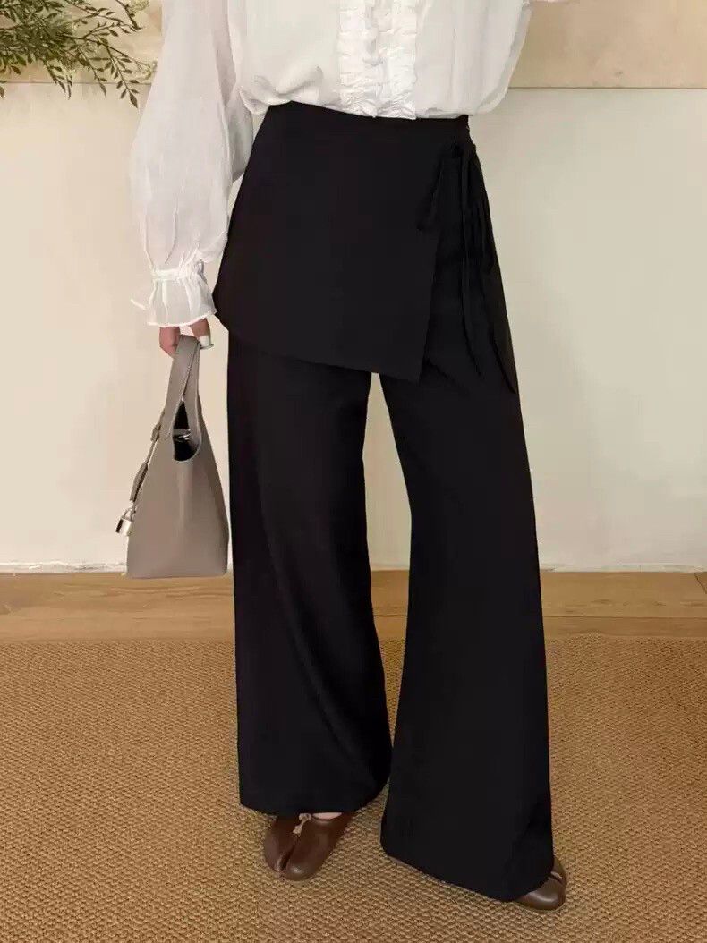 Trendy Pants with Skirt Attached