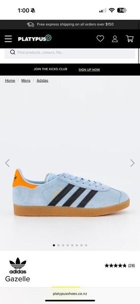 Adidas - Adidas Blue Gazelle Sneakers on Designer Wardrobe