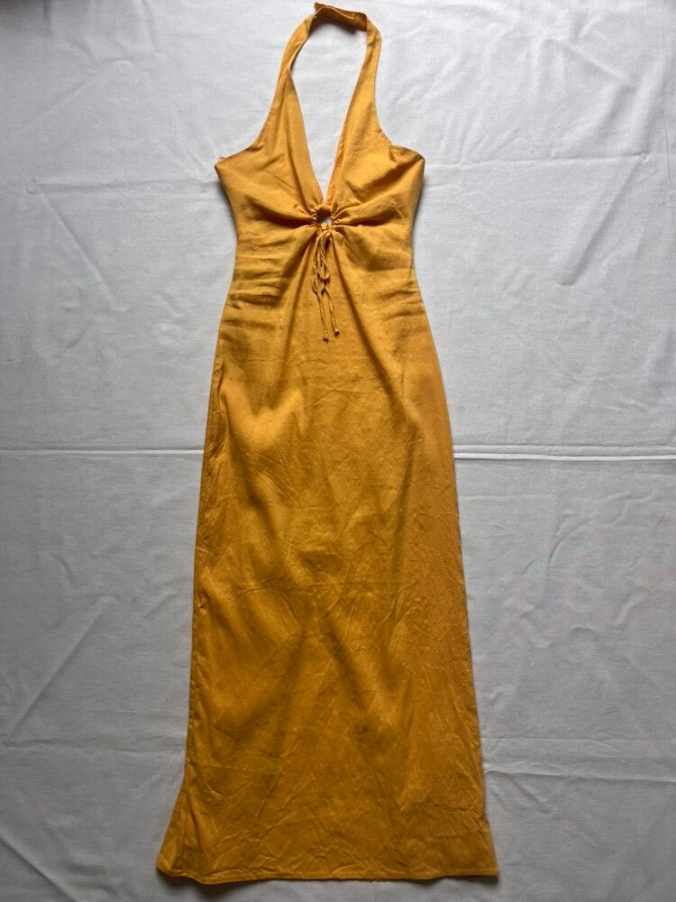 strapless open back dress SPINE OPEN BACK (MAXI DRESS) main image 1