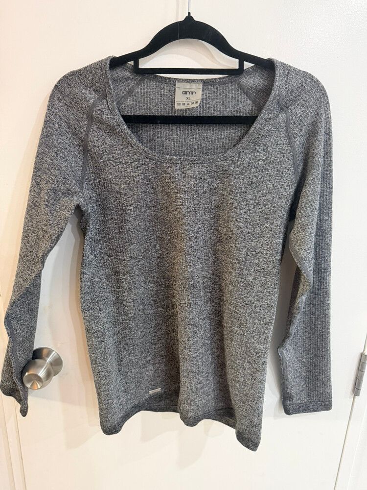 Aimn Grey Long Sleeve Top