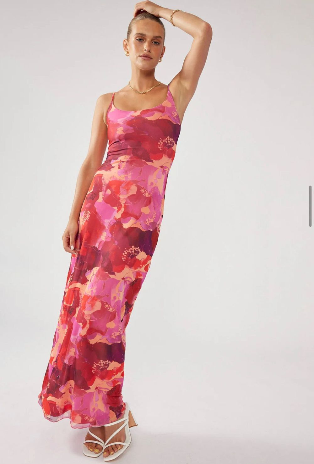 perfect stranger red dress Perfect Stranger Evie Chiffon Maxi Dress Red
