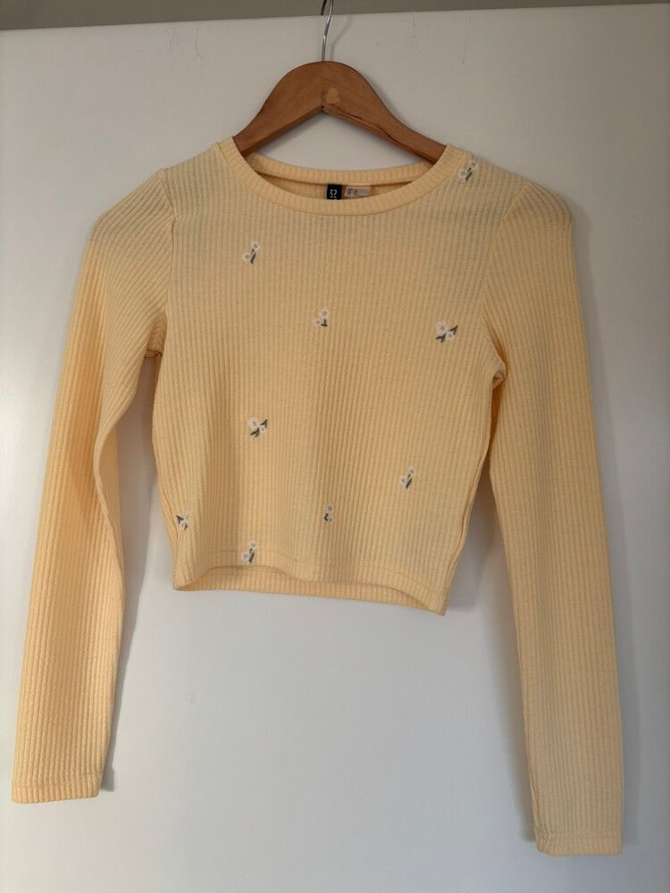 Divided Yellow Floral Long Sleeve Top