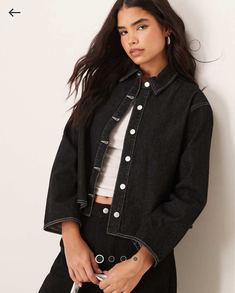 ASOS DESIGN black denim jacket/shacket