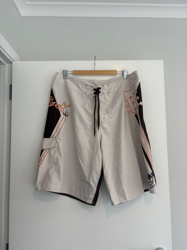 hard rock hotel cafe cream board shorts