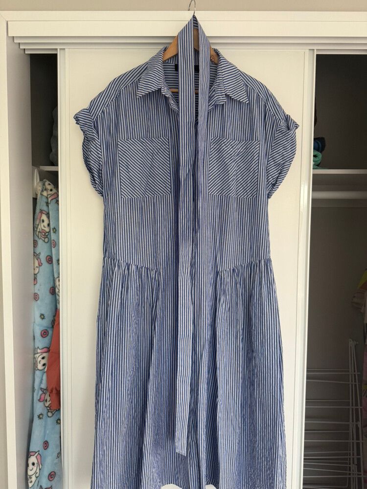 Moochi Blue White Stripe Dress
