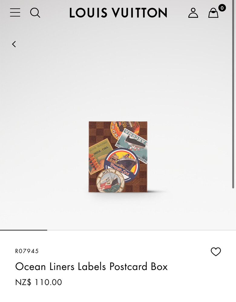 Louis Vuitton Ocean Liners Labels Postcard Box