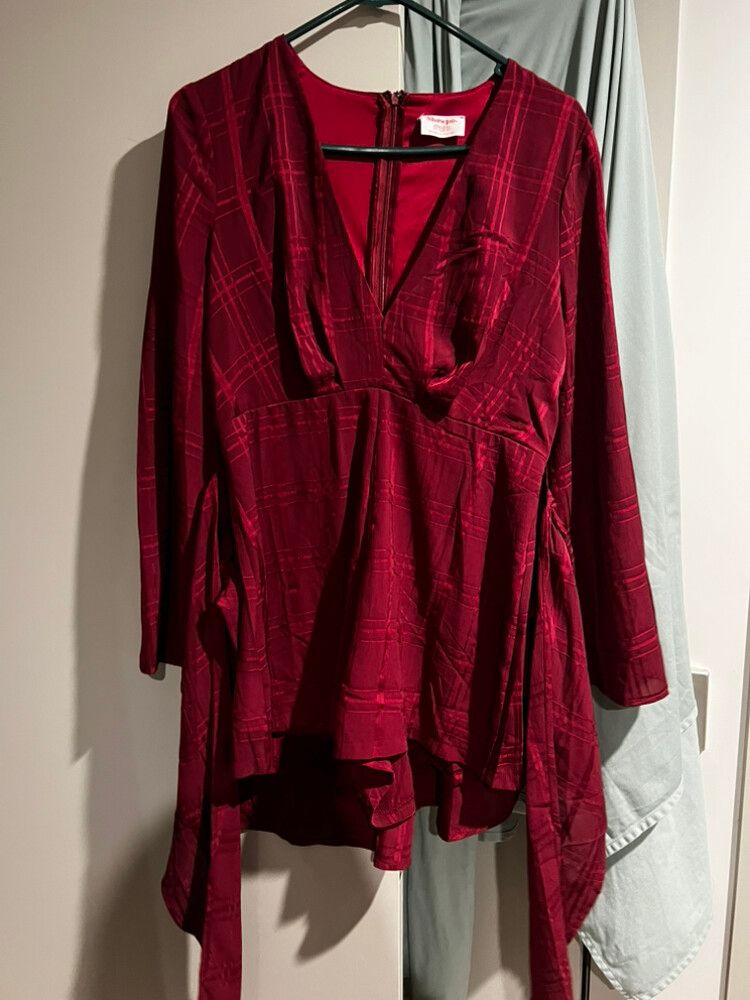 Showpo Red Plaid Playsuit