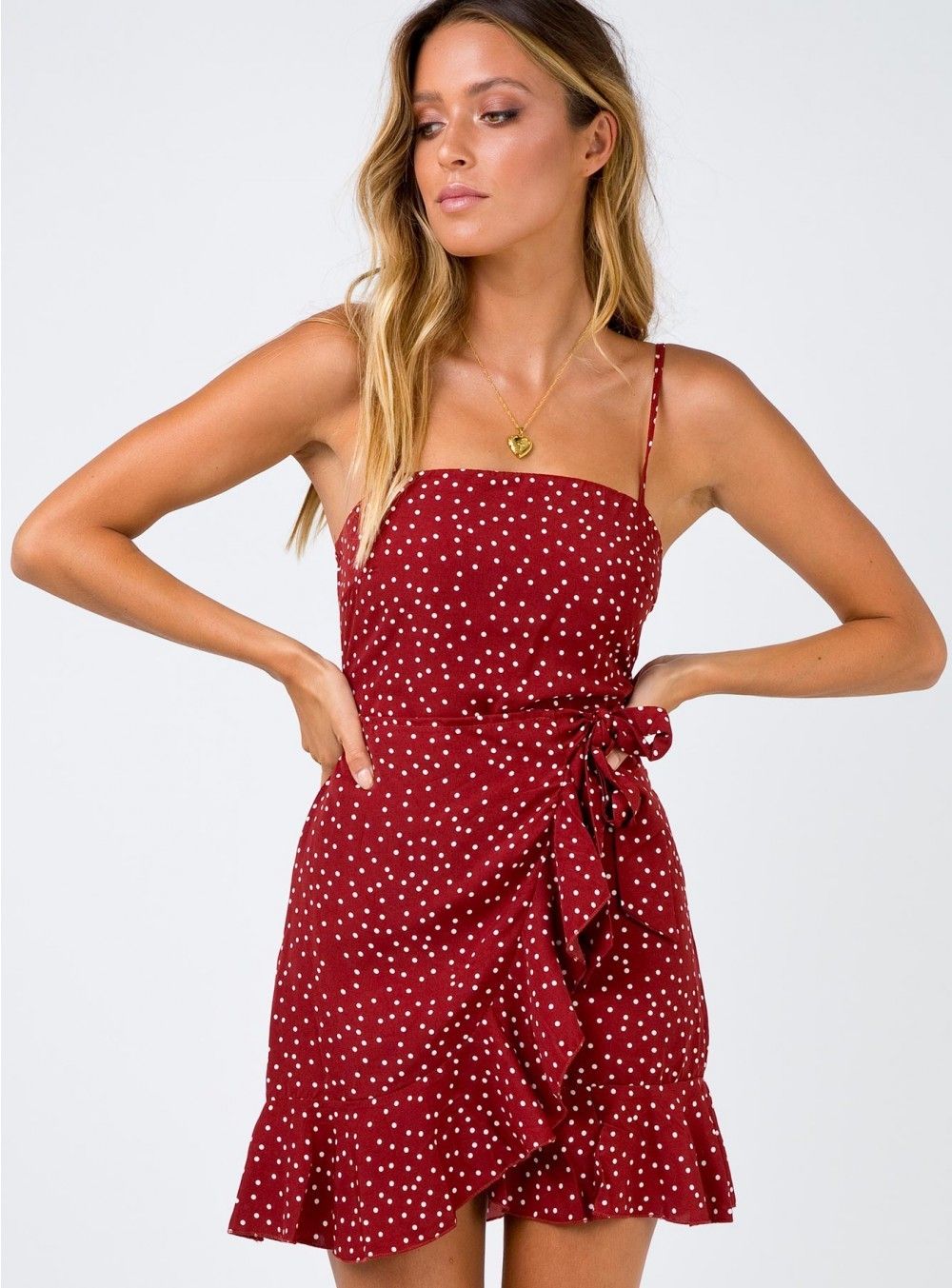 Princess Polly - Caesura Mini Dress in Wine on Designer Wardrobe